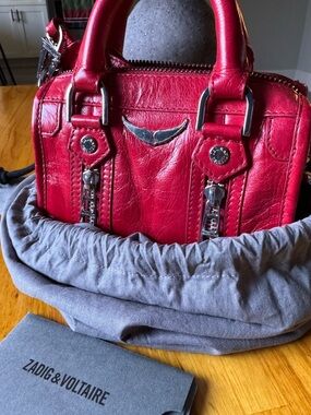 Zadig & Voltaire red leather bag